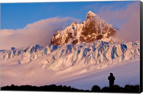 Framed Graae Glacier and Mount Sabatier, Trollhul, South Georgia Island, Antarctica Print