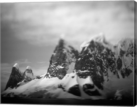 Framed Antarctica, Mountain peaks along Cape Renaud in Lemaire Channel. Print