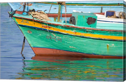 Framed Fishing boats in the Harbor of Alexandria, Egypt Print