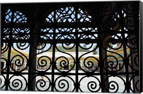 Framed Bahia Palace, Moorish Architecture, Marrakech, Morocco Print