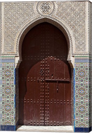 Framed Archway with Door in the Souk, Marrakech, Morocco Print