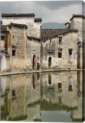 Framed Half Moon Pond, Hong Cun Village, Yi County, China Print