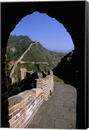 Framed Great Wall of China Viewed through Doorway, Beijing, China Print