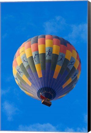 Framed Rainbow colored hot air balloon over Namib Desert, Sesriem, Namibia Print