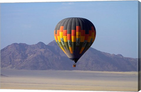 Framed Aerial view of Hot air balloon over Namib Desert, Sesriem, Namibia Print