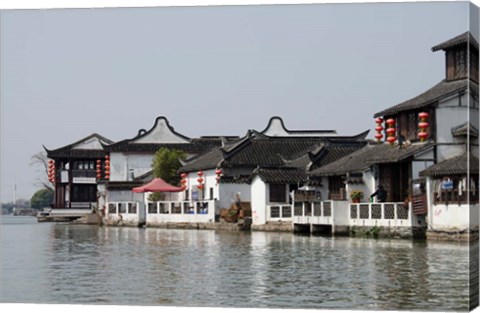 Framed China, Zhujiajiao village, riverfront homes Print