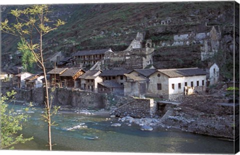Framed Ancient Town of Ningchang on the Yangtze River, Three Gorges, China Print