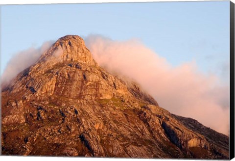 Framed Africa; Malawi; Mt Mulanje; Thuchila; View of rock peak Print