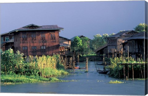 Framed Floating Village on Inle Lake, Myanmar Print