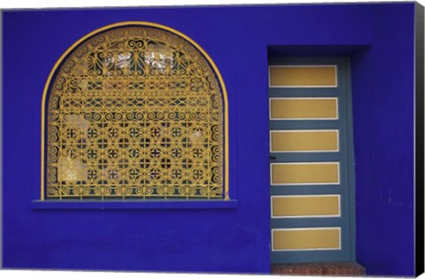 Framed Doorway in Jardin Majorelle, Marrakech, Morocco Print