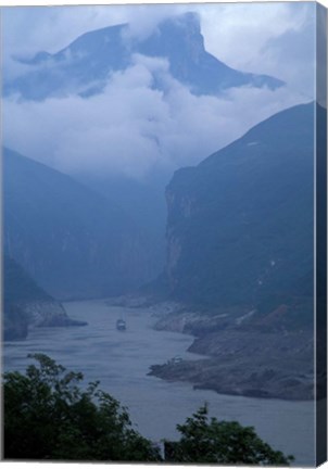 Framed Entrance to Qutang Gorge, Three Gorges, Yangtze River, China Print