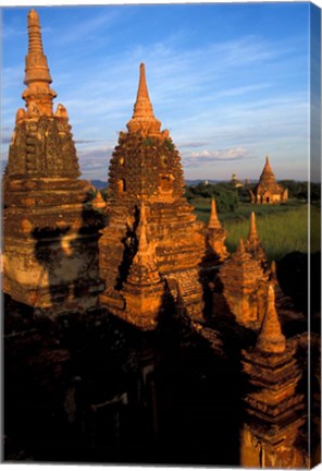 Framed Ancient Temples and Pagodas at Sunrise, Myanmar Print