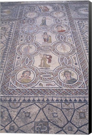 Framed Abduction of Hylas Mosaic on Floor of an Ancient Roman Building, Morocco Print