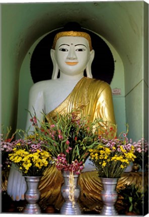 Framed Buddha with Flowers Print