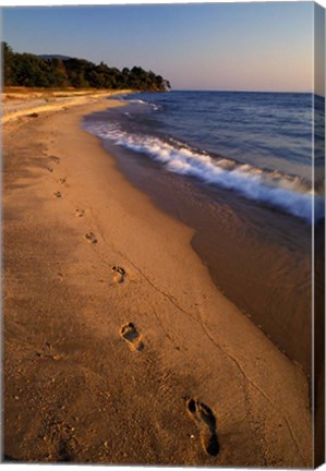 Framed Africa, Tanzaniz, Lake Tanganika. Beach footprints Print