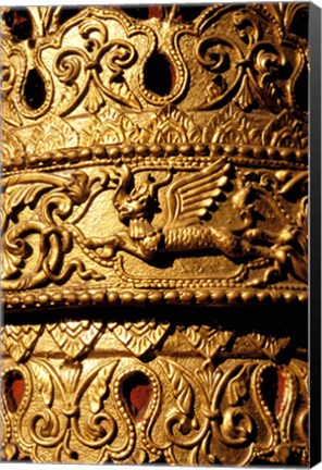 Framed Decorated Column, Sule Paya, Yangon, Myanmar Print