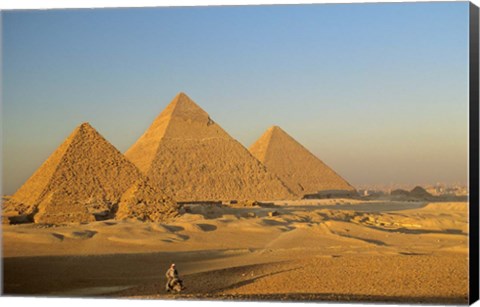 Framed Giza Pyramid, Giza Plateau, Old Kingdom, Egypt Print