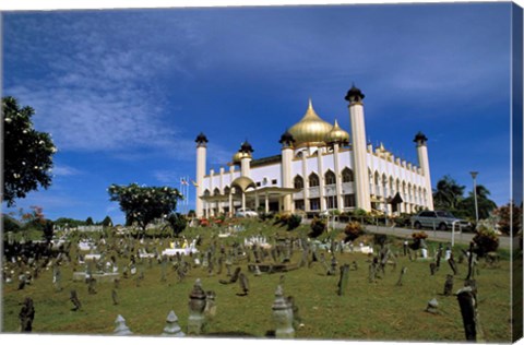 Framed Gilded dome, architecture of Brunei, Asia Print