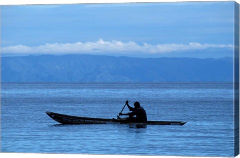 Framed Canoe on Lake Tanganyika, Tanzania Print