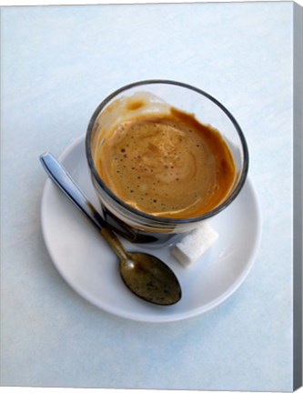 Framed Espresso Drink at Cafe in Essaouira, Morocco Print