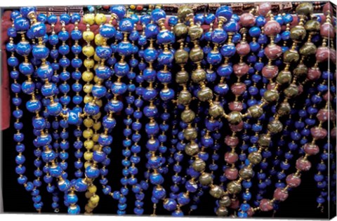 Framed Colorful Beads For Sale in Khan al-Khalili Bazaar, Cairo, Egypt Print