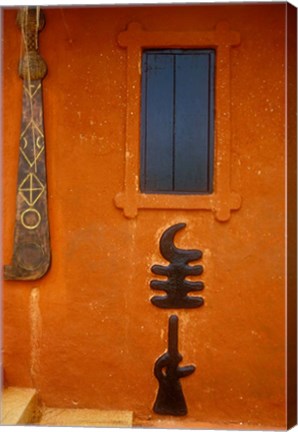 Framed Adinkra Symbols on Shrine to Nana Yaa Asantewaa, Ejisu, Ghana Print