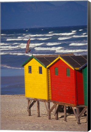 Framed Yellow and Red Bathing Boxes, South Africa Print