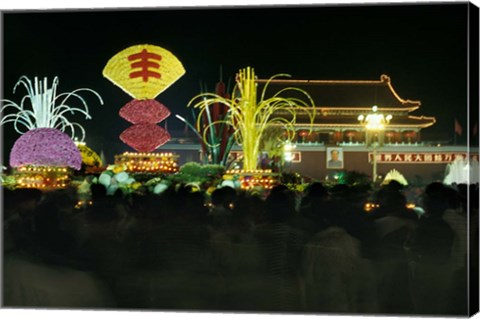 Framed Decoration Symbolizing Harvest in Tian An Men Square, Beijing, China Print