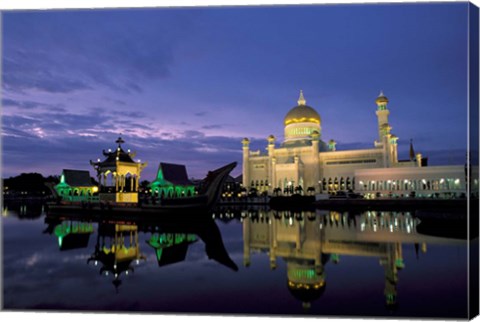 Framed Sultan Omar Ali Saifuddin Mosque, Brunei Print