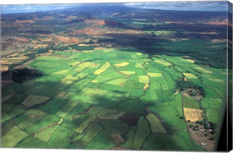 Framed Aerial View of Fields in Northern Madagascar Print