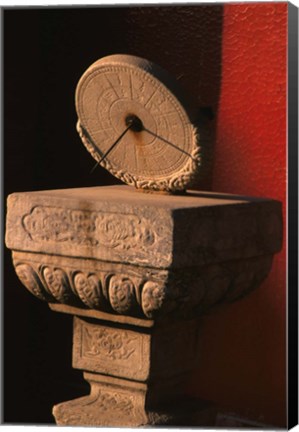 Framed Ancient Marble Sundial, Forbidden City, Beijing, China Print