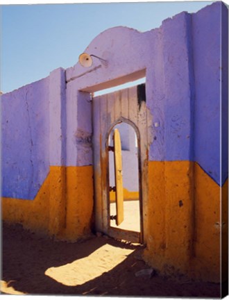 Framed Courtyard Entrance in Nubian Village Across the Nile from Luxor, Egypt Print