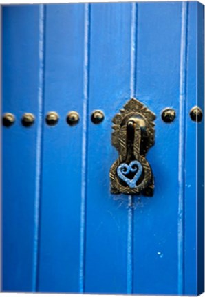 Framed Blue Door of Kasbah of Oudaya, UNESCO World Heritage Site, Rabat, Morocco, Africa Print