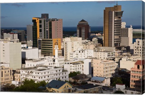 Framed City view from Fort Adelaide, Port Louis, Mauritius Print