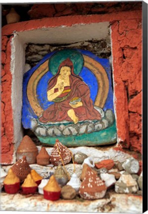 Framed Clay Stupas, Paro, Bhutan Print