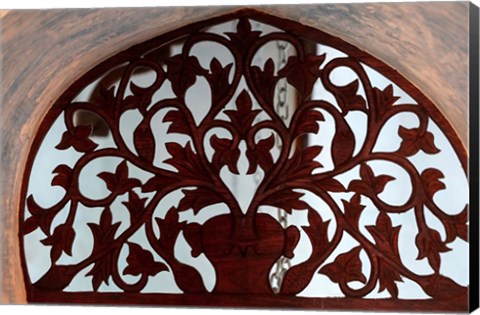 Framed Traditional carved door, Stone Town, Zanzibar, Tanzania Print