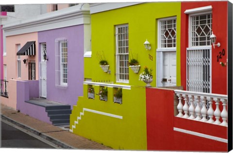 Framed Colorful houses, Bo-Kaap, Cape Town, South Africa Print