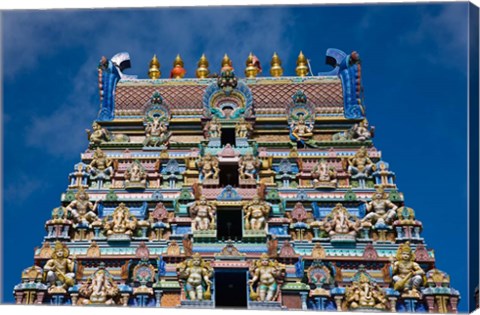 Framed Hindu Temple, Victoria, Mahe Island, Seychelles Print