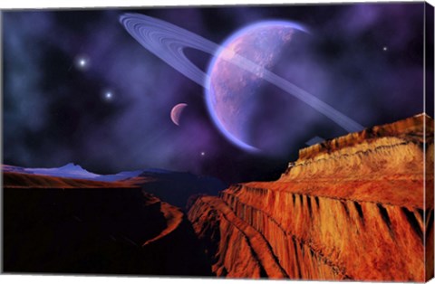 Framed Cosmic Landscape of Another Planet Print