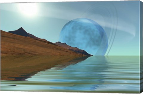 Framed Ripple Reflections on a Water World Print