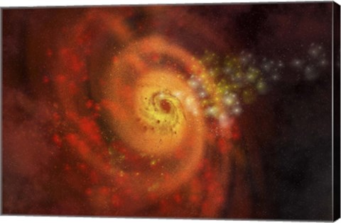 Framed Stars and gases make up a beautiful spiral galaxy Print