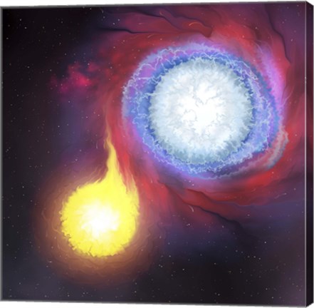 Framed binary star system Print