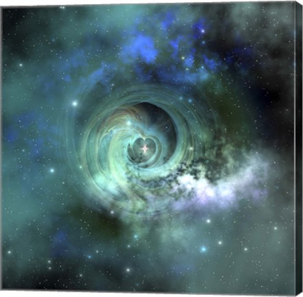 Framed gorgeous nebula in outer space Print