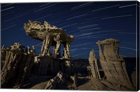 Framed Incricate sand tufa formations along the shores of Mono Lake, California Print