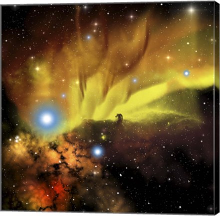 Framed Illustration of the Horsehead Nebula Print