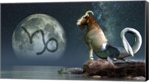 Framed Capricorn is the tenth astrological sign of the Zodiac Print