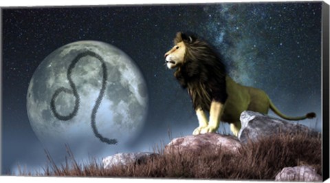 Framed Leo is the fifth astrological sign of the Zodiac Print