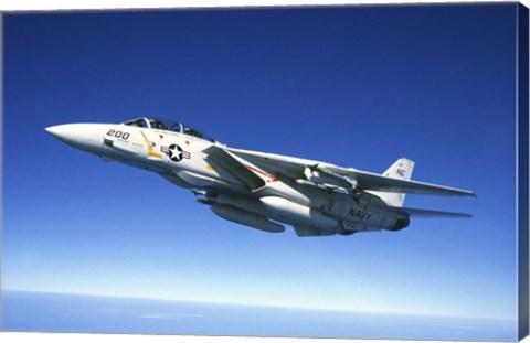 Framed US Navy F-14A Tomcat in flight Print