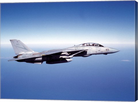 Framed F-14A Tomcat in flight above the Pacific Ocean Print