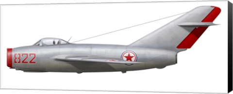 Framed MiG-15bis of the North Korean Air Force Print